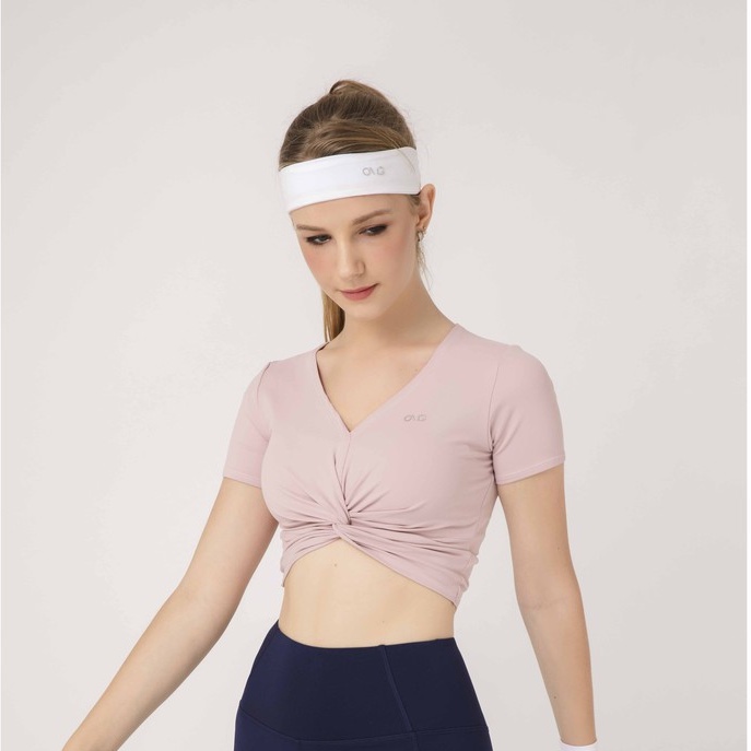 Áo tập Nữ OMG Sport kiểu croptop xoắn eo- màu Hồng - BG082_PK