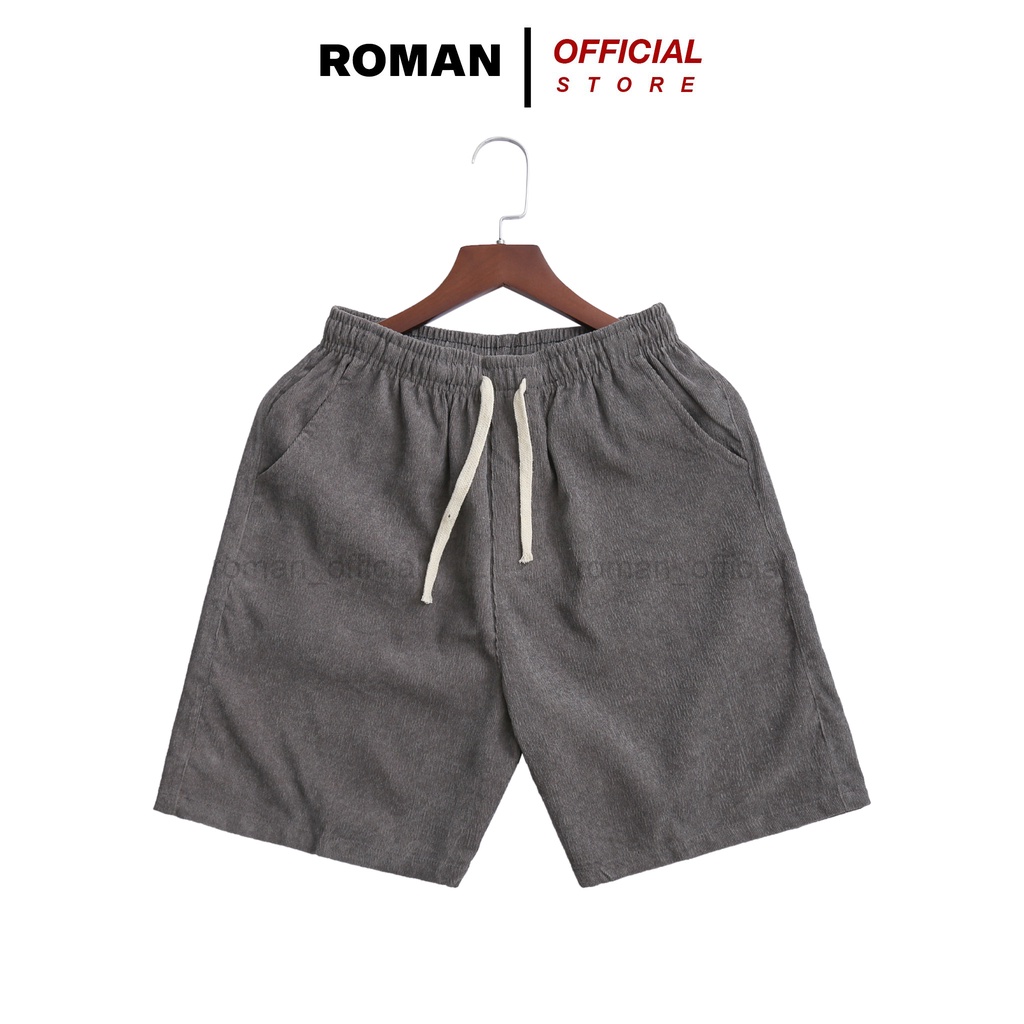 Quần short đùi nam vải nhung tăm trơn cao cấp mặc nhà đi chơi ROMAN QS09