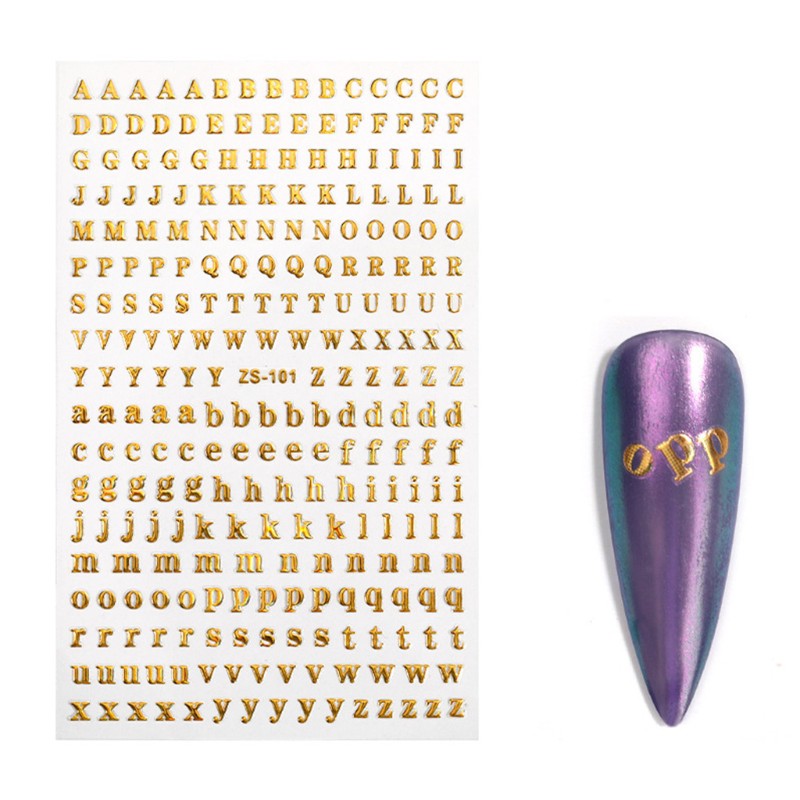 Set 5 Tấm Nhãn Dán 3d Trang Trí Móng Tay