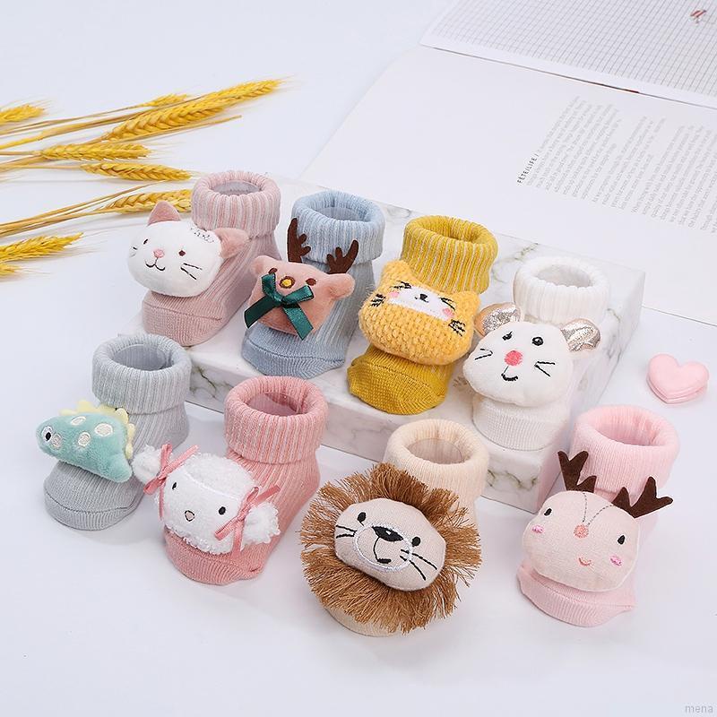 Vớ cotton giữ ấm họa tiết hoạt hình dễ thương cho bé