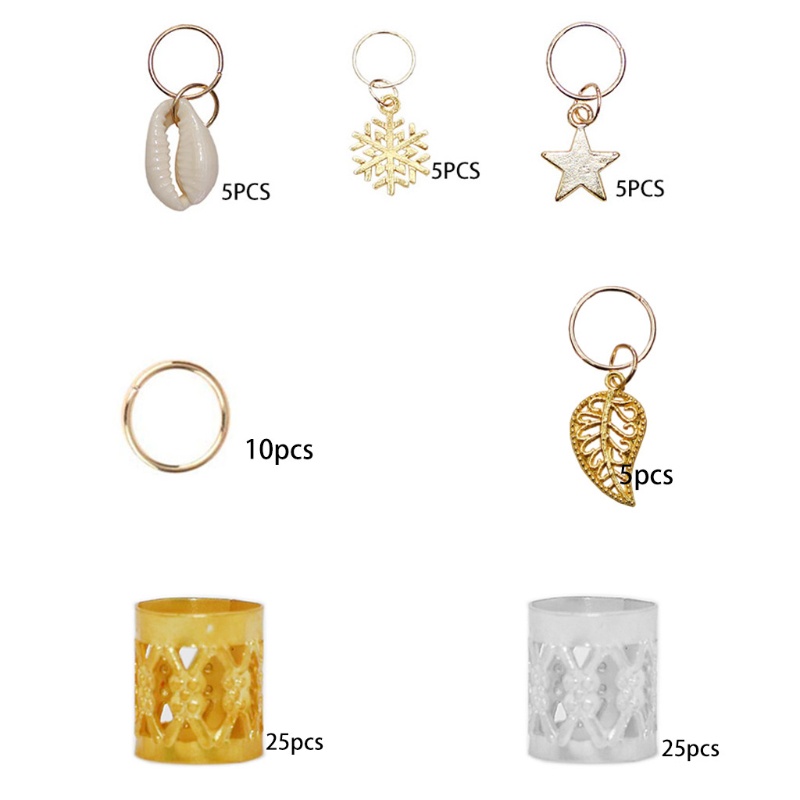 Bộ 80 Hạt Kim Loại Dùng Tết Tóc Độc Đáo