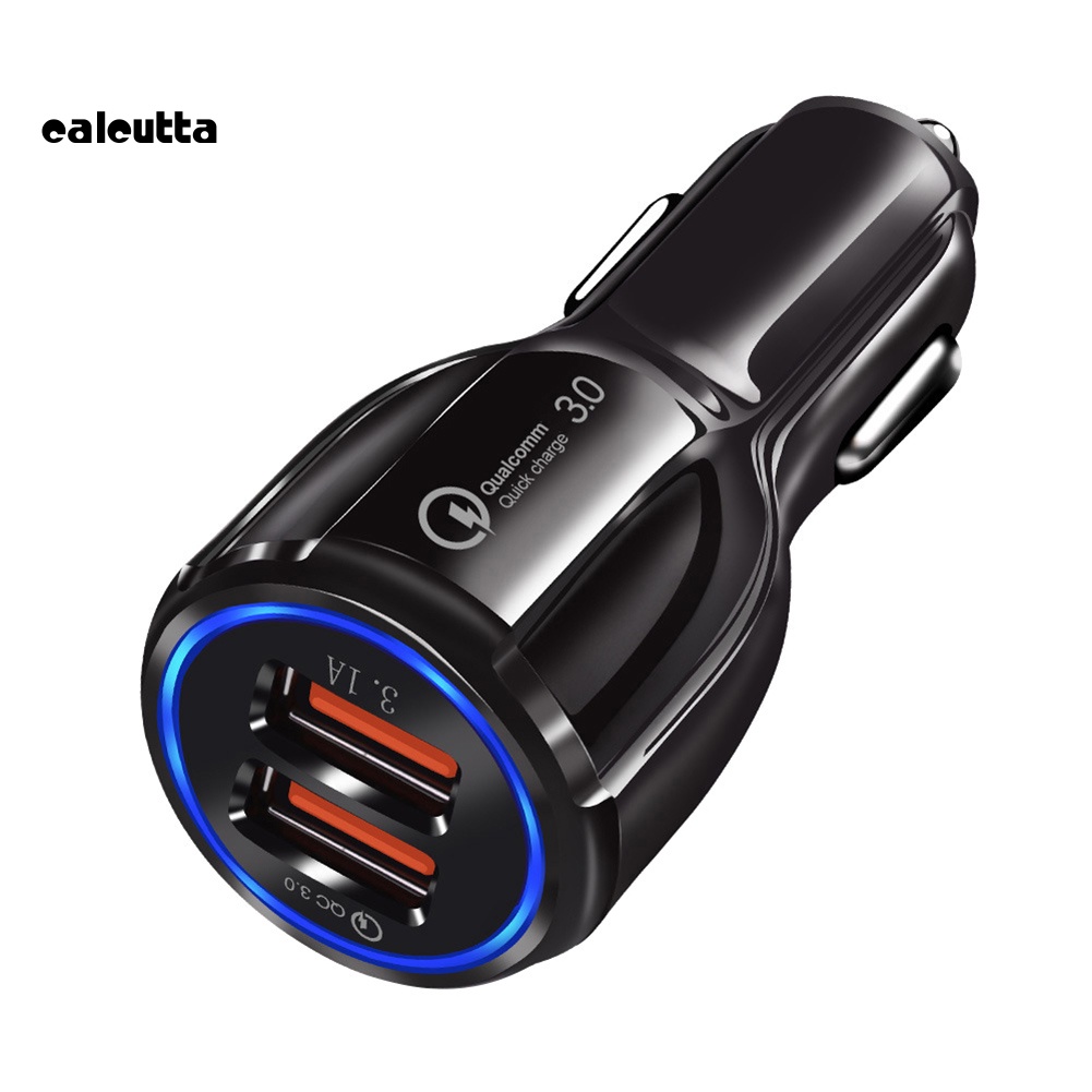 Cục Sạc Điện Thoại Di Động Hai Cổng USB 3.1A QC3.0 Cho Xe Hơi