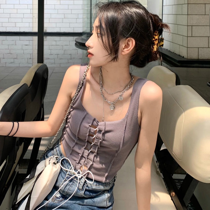 Áo Tank Top Hai Dây Màu Sắc Thời Trang Mùa Hè Quyến Rũ Cho Nữ