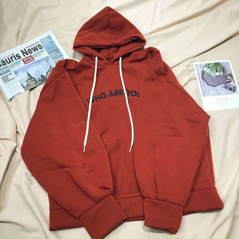 Áo khoác nỉ hoodie WHO ARE YOU