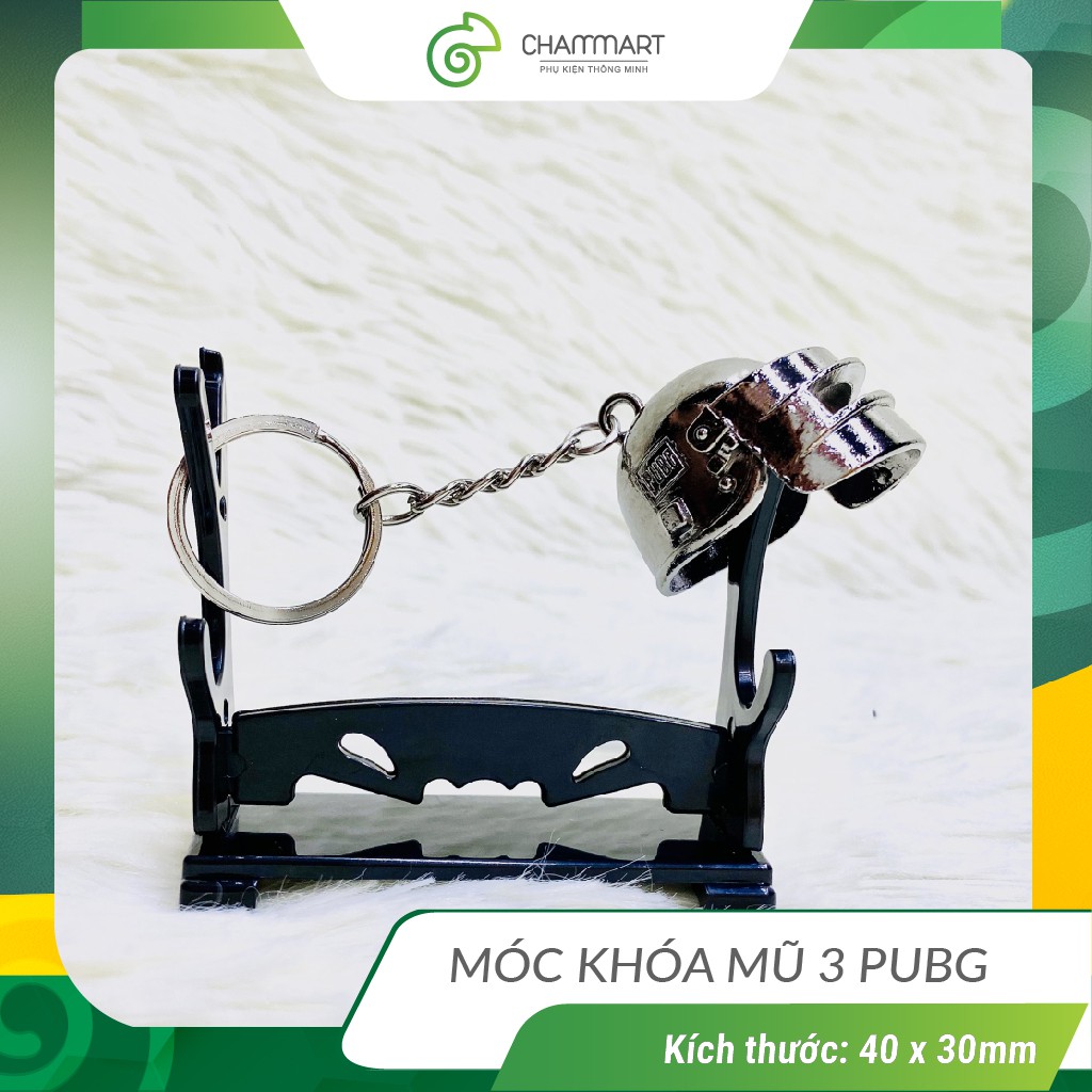 Móc khóa pubg mũ 3 cosplay mô hình mũ bảo hiểm không gỉ cực ngầu