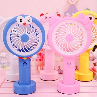 Quạt Mini Cầm Tay Đèn Led Có Đế Doremon - Kitty