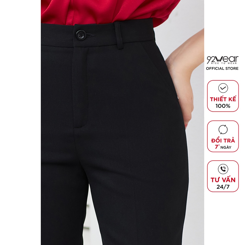 Quần tây nữ công sở 92WEAR ống bó kiểu dáng đơn giản, thanh lịch QOA1698