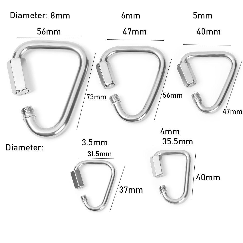 Set 1 / 2 Móc Khóa Hình Tam Giác Bằng Thép Không Gỉ Chuyên Dụng Cho Leo Núi