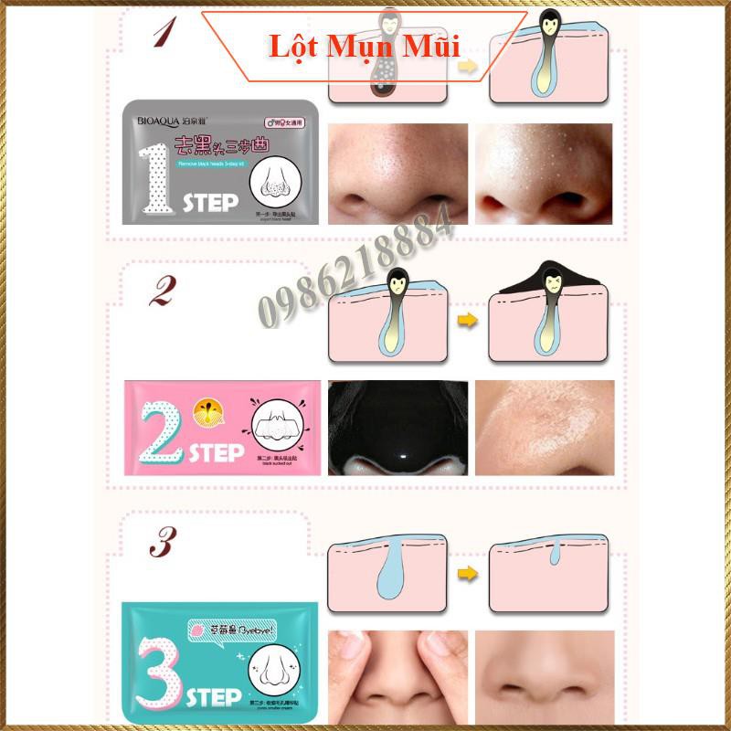 Miếng Lột Mụn Mũi BIOAQUA 3 bước Mặt Nạ Lột Mụn Mask OneSpring sạch mụn giúp mềm mịn da