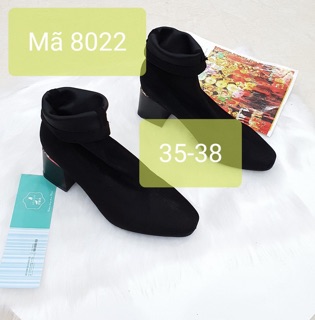 Boots cao cổ, gót 5cm, da lộn cực mềm