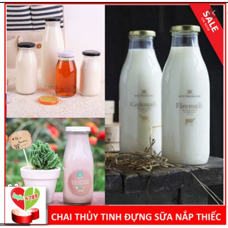 Chai , lọ thủy tinh  nắp thiếc loại 200ml, 300ml, 500ml, 1000ml