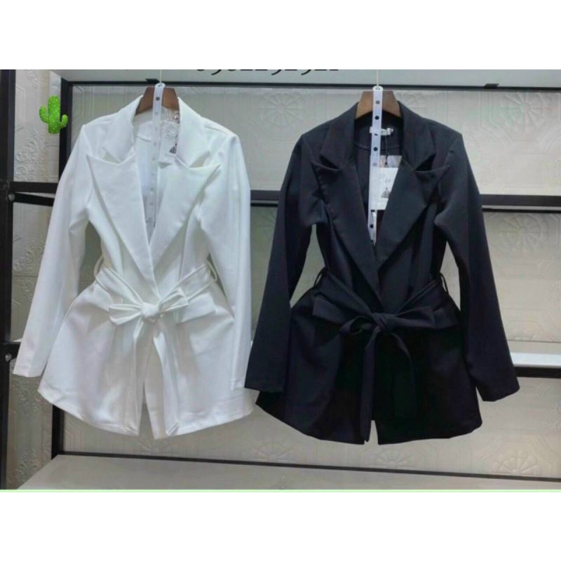 Áo khoác blazer nữ cao cấp dài tay ,thiết kế dây buộc eo, áo cổ vest ulzzang Style Hàn Quốc có ảnh thật