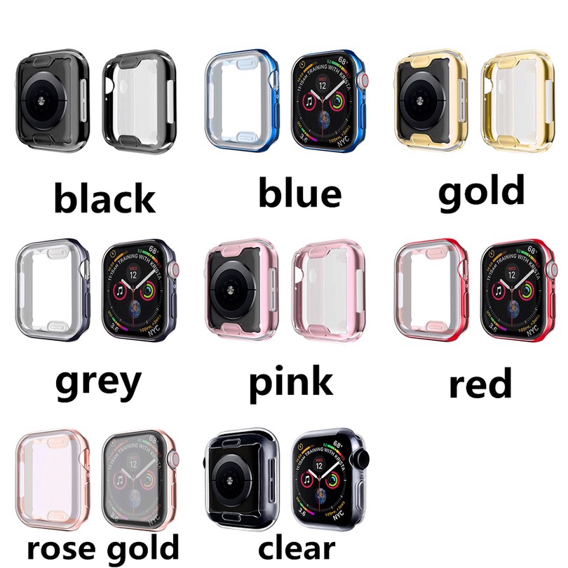 Khung Bảo Vệ Bằng TPU Mềm Cho Đồng Hồ Thông Minh Apple Watch Series 7 6 SE 5 4 3 2 1 41mm 45mm 38mm 42mm 40mm 44mm