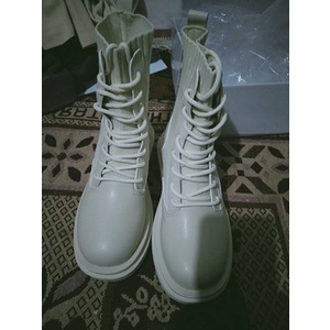 Giày BOOT Ulzzang Martin Nữ Phong Cách Anh giày Cao Cổ Dây Buộc Ảnh Thật Ở Cuối