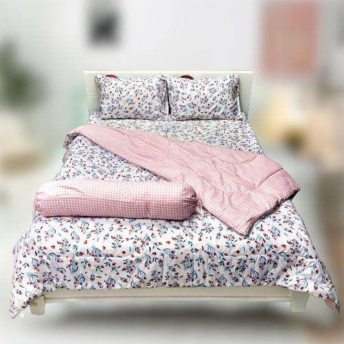 Bộ Chăn Ga Giường Accasa 03-05 Món Cotton Poly Flowers 550 Sợi Chống Phai Nhăn Xù Lông Malaysia Chính Hãng Độc Quyền