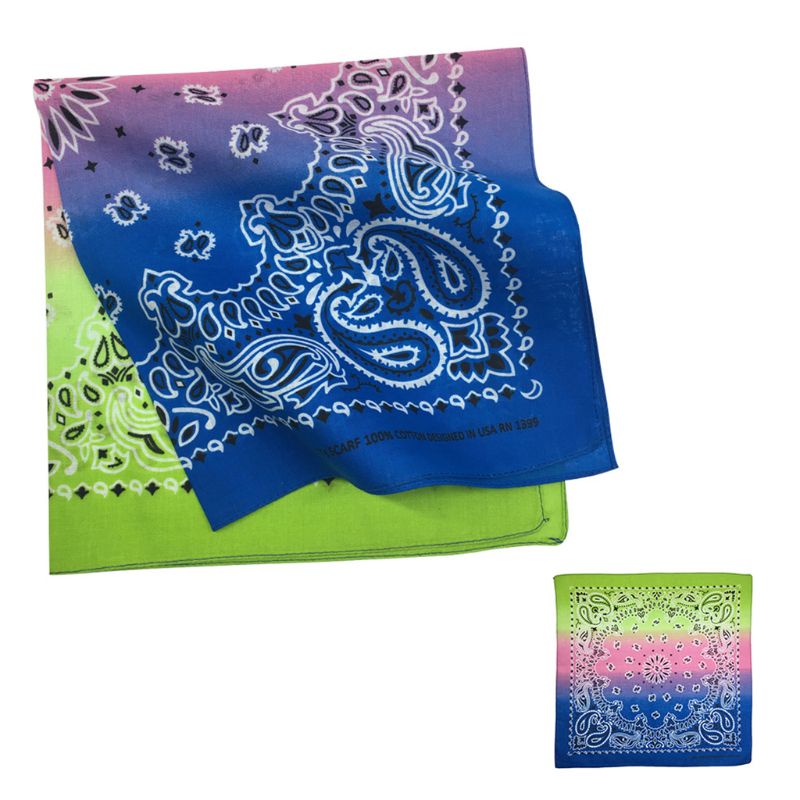 Khăn Vuông Cotton Họa Tiết Hoa Màu Sắc Cầu Vồng Dành Cho Nam Và Nữ