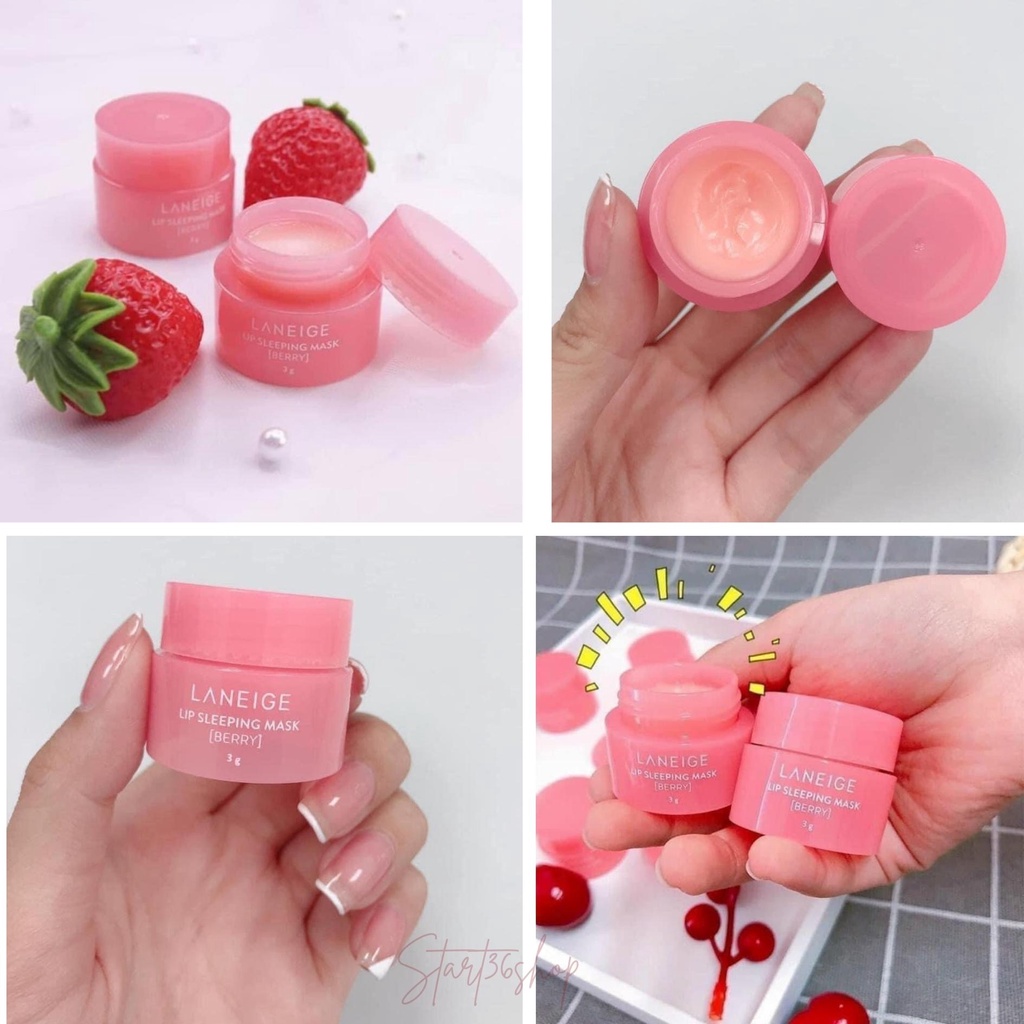 Tẩy tế bào chết môi Start36 mặt nạ ủ môi Laneige Lip Sleeping Mask dưỡng ẩm mềm mịn, căng mọng môi, xuất xứ Hàn Quốc 3g