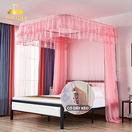 Màn khung không khoan tường , mùng ngủ cao cấp EASY DREAM ,cao 2m25 có 2 cửa chống muỗi ,decor trang trí siêu đẹp