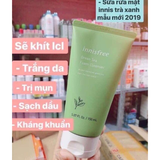 [Mẫu mới -2019] Sửa rửa mặt trà xanh Innisfree Green Tea Foam Cleanser