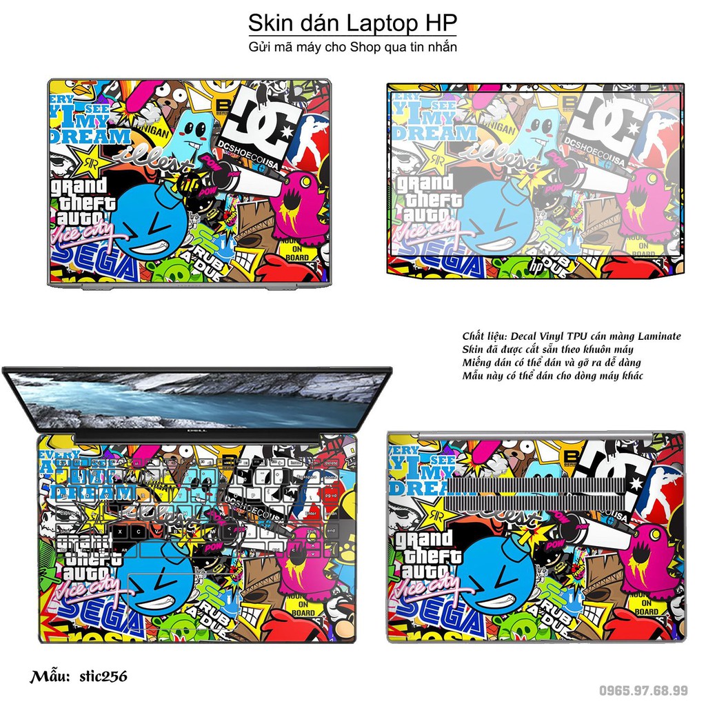 Skin dán Laptop HP in hình sticker bomb