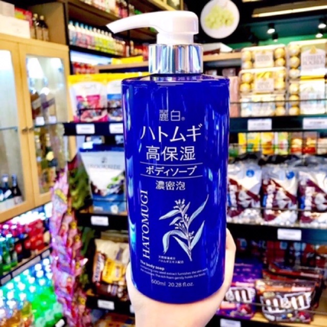 Sữa Tắm Dưỡng Ẩm Trắng Da Hatomugi 600ml - Chai Xanh