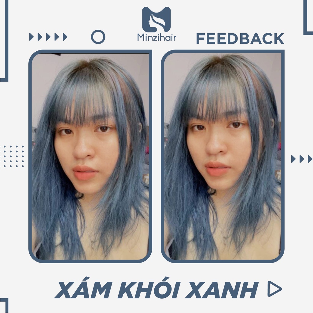 Nhuộm Tóc Màu Xám Khói Xanh [Trend 2021] - Cần Tẩy Tóc / Nâng Tone | Minzihair