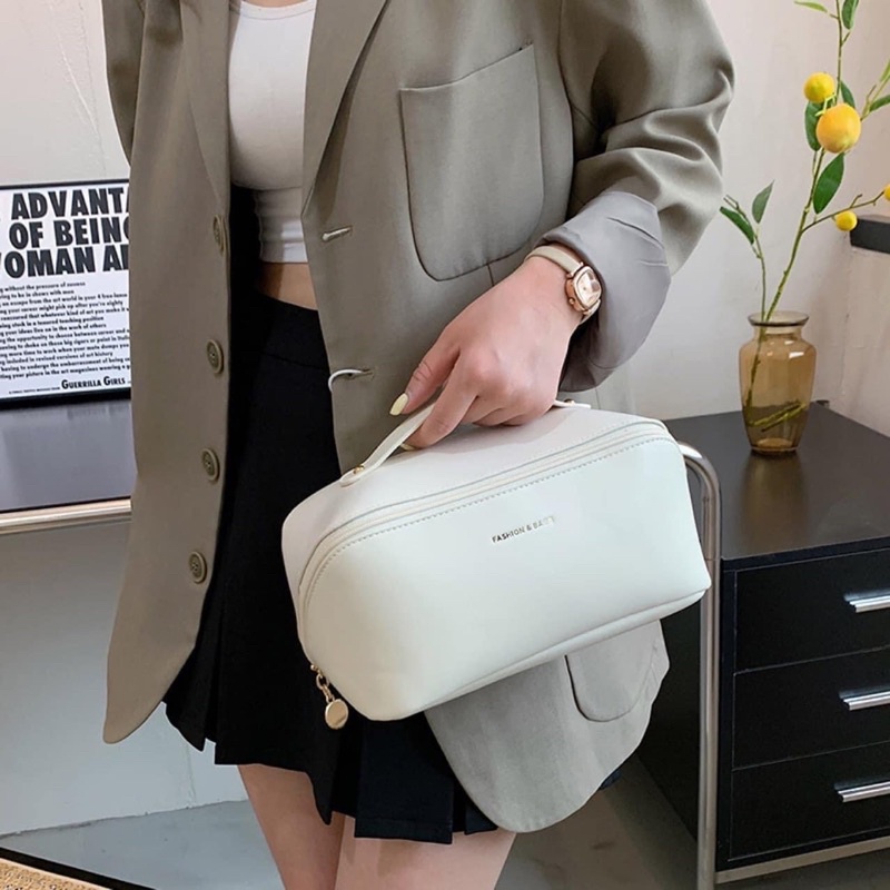 TÚI ĐỰNG MỸ PHẨM CHỐNG NƯỚC DA PU