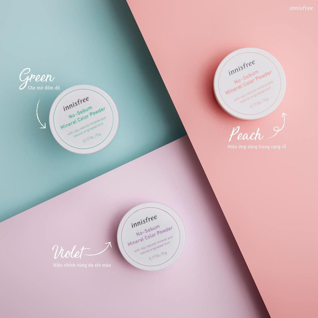 Phấn Phủ Bột Innisfree No Sebum mineral color powder bản mới 2023- LAMII BEAUTY