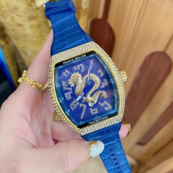 Đồng hồ Franck muller nam dây da kiểu dáng thể thao đính đá trẻ trung năng động bảo hành 12 tháng