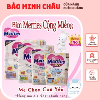 Bỉm Merries dán/quần mẫu mới ( CỘNG MIẾNG), nội địa Nhật NB96/S88/M64/M68/L58/L50/XL44/XXL28