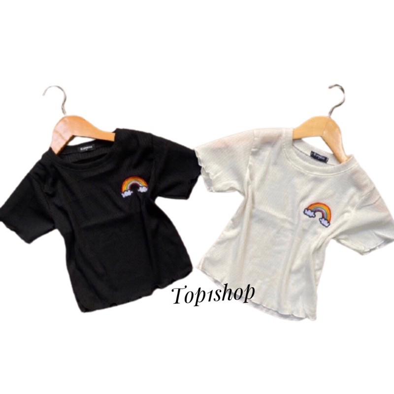 Áo croptop thêu cầu vòng siêu xinh