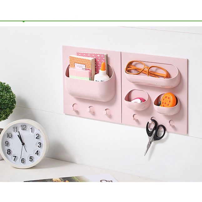 [HCM]Giá lưu trữ nhà bếp, kệ treo tường, hộp lưu trữ treo tường phòng ngủ, giá lưu trữ, kệ, đấm lưu trữ（Ba lỗ）