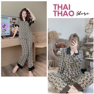 Đồ bộ mặc nhà nữ chất lụa mango tay ngắn tay dài tiểu thư dễ thương sang chảnh