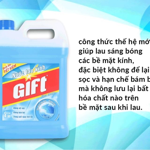 [GIÁ SỈ] NƯỚC LAU KÍNH GIFT 3.8KG FREESHIP