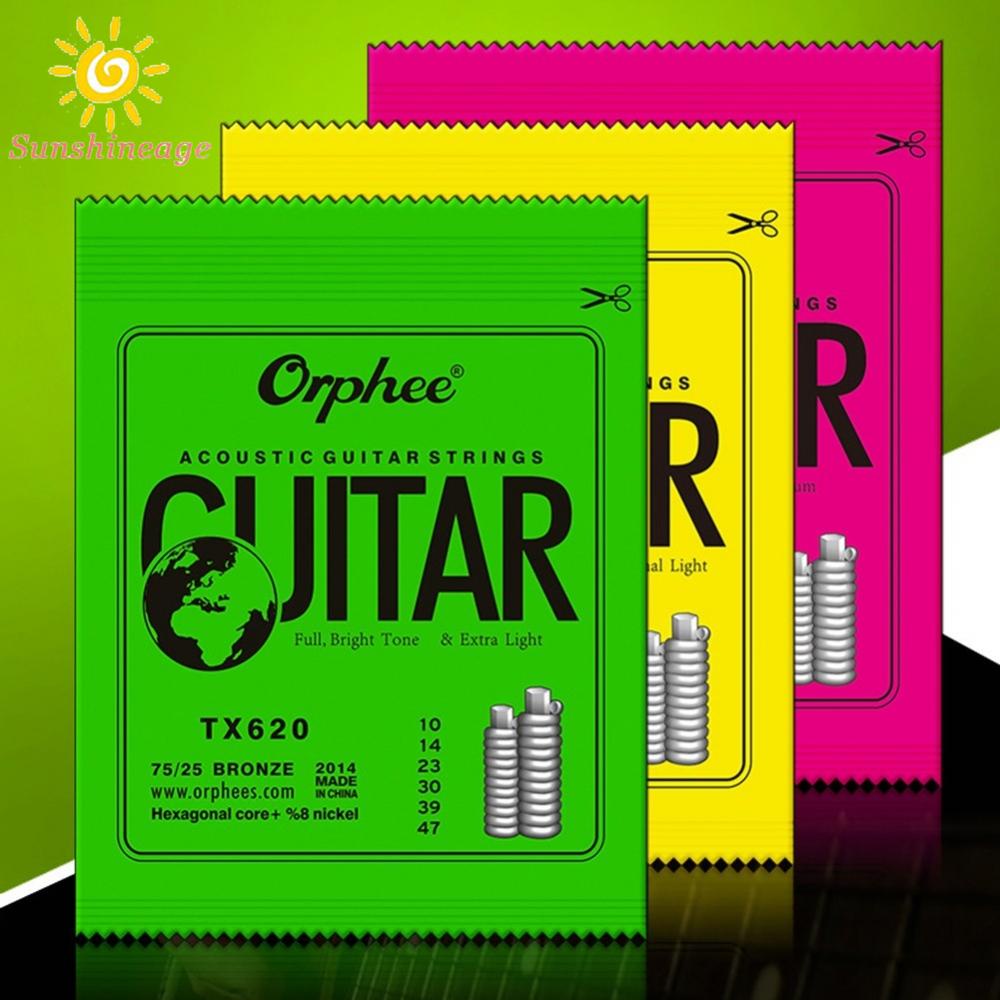 SUNAGE- ~Orphee Acoustic Guitar Strings Full-Size Light Medium 10-47/11-52/12-53 Gauges【SUNAGE-HOT Fashion】