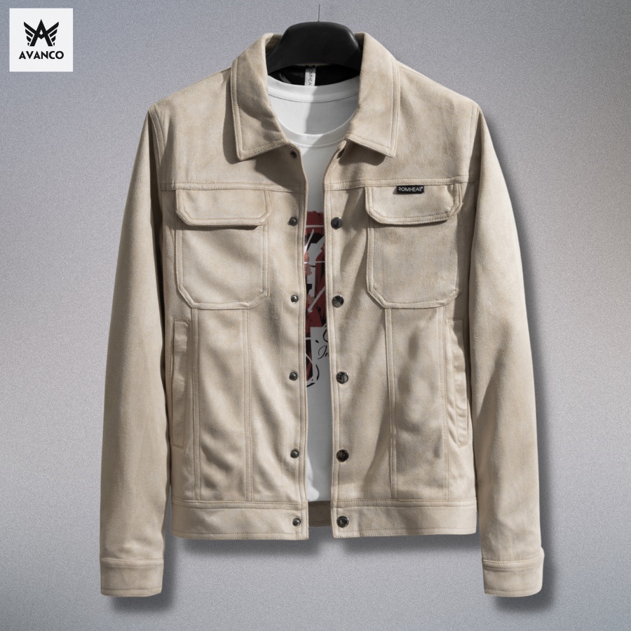 Áo khoác da lộn nam Hàn Quốc Jacket mùa đông 2023 Avanco, hàng cao cấp mặc lên cực đẹp RH1