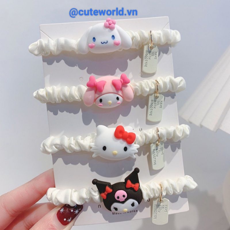 Dây Buộc Tóc Hình Động Vật Mèo Chó Thỏ Sanrio