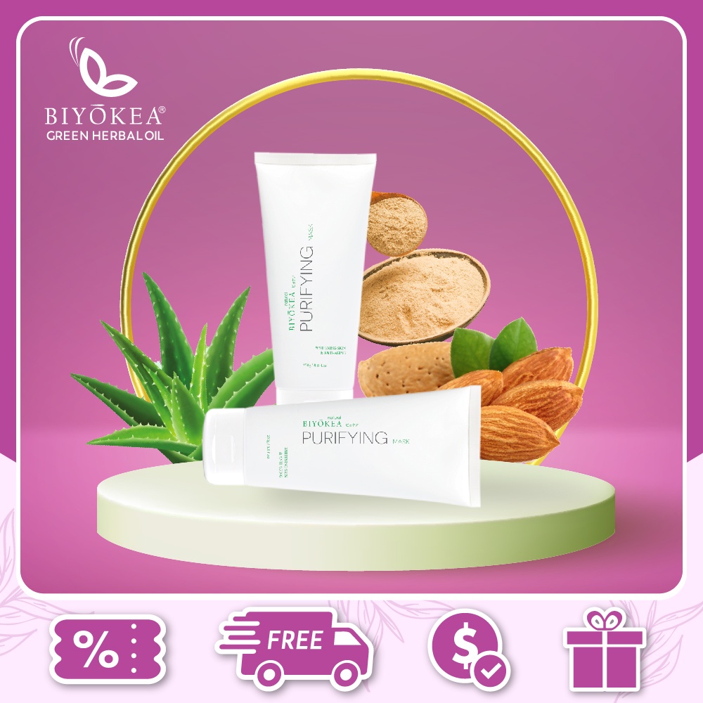 Mặt Nạ Đất Sét Purifying Biyokea, Dưỡng Ẩm Da, Sáng Da, Ngừa Lão Hóa