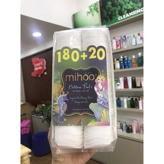 Bông Tẩy Trang Mihoo Cotton Pads Hàn Quốc 200 Miếng [Túi Tiên Cá Bông Tròn ]