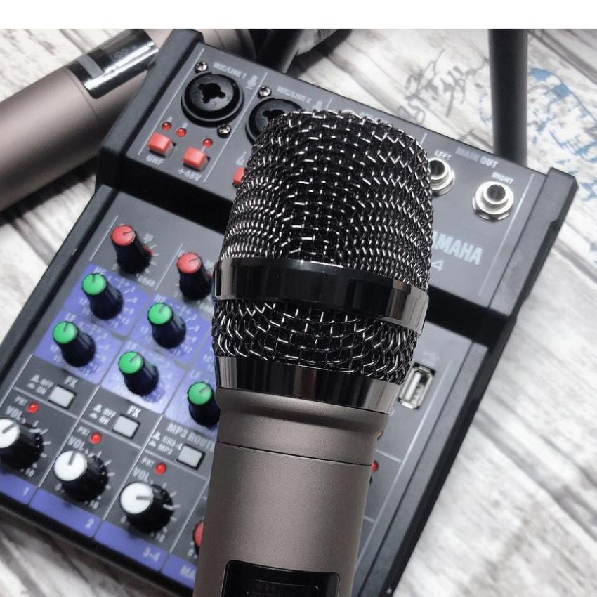 Bàn mixer karaoke G4 yamaha bộ Mic thu âm hát livestream tặng kèm 2 micro, Bh 6 tháng