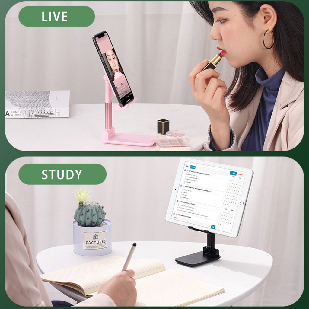 Giá đỡ gấp gọn cho điện thoại máy tính bảng có thể điều chỉnh độ cao