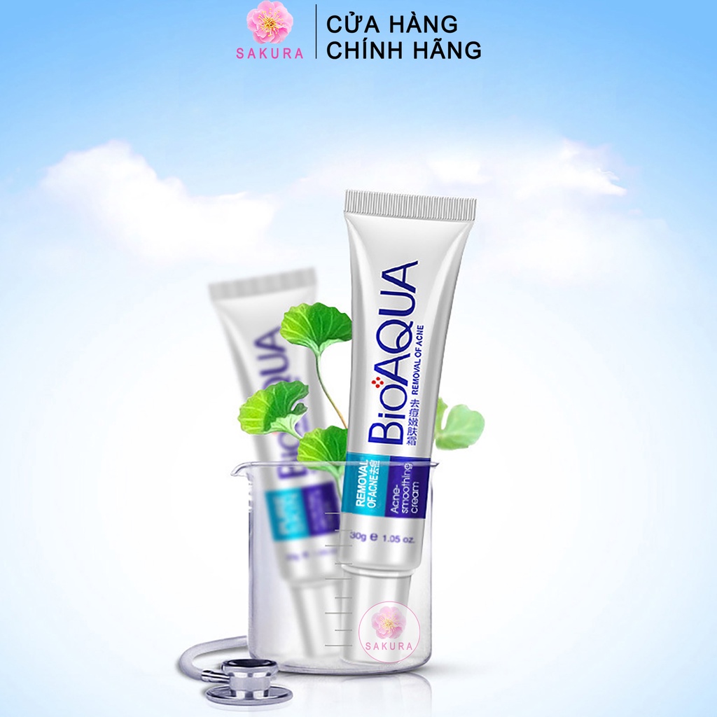 Kem mụn trứng cá BIOAQUA Pure Skin kiểm soát dầu dưỡng ẩm chăm sóc da mặt nội địa trung SAKURA 30g