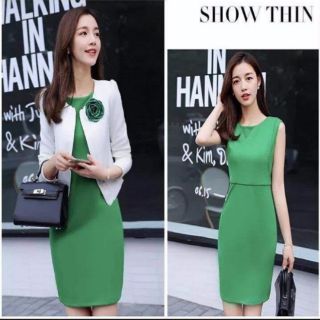 Đầm công sở kèm vest thanh lịch