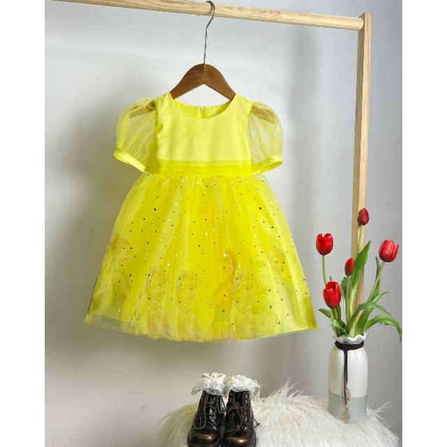 Đầm công chúa Elsa voan mềm xinh xắn bé 12-35kg