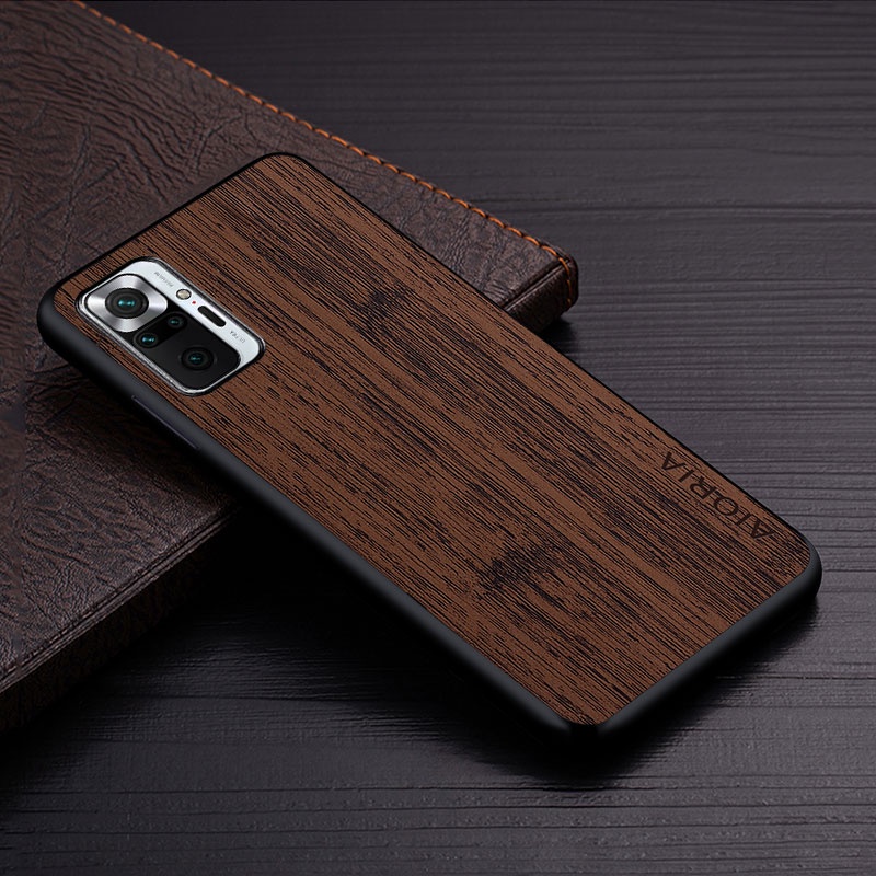 Ốp Bao Da Điện Thoại Họa Tiết Vân Gỗ Cho xiaomi redmi note 10 pro 10t 5g 10s redmi note 10 pro Ốp