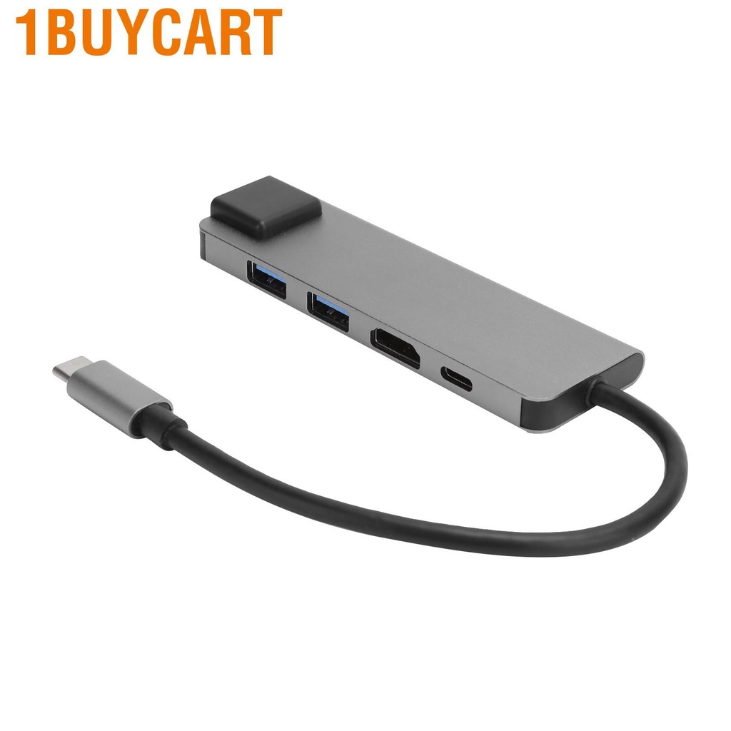 1buycart 5 In 1 USB-C Hub 4K HDMI Type-C to PD RJ45 USB3.0 Adapter for iOS Samsung