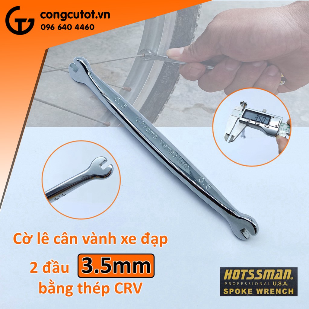Cờ lê cân vành xe đạp hai đầu 3.5mm HOTSSMAN bằng thép Crôm Vanadium