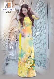 Vải áo dài in hoa ly