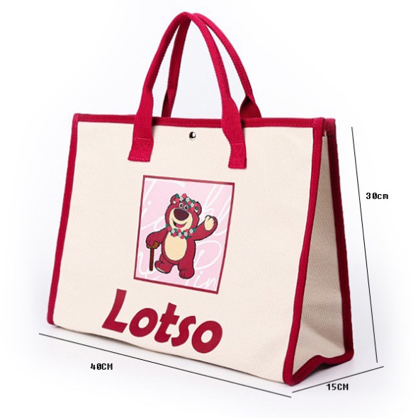 Lotso Túi Xách Tote canvas Sức Chứa Lớn Họa Tiết Hoạt Hình Toy Story CMX2
