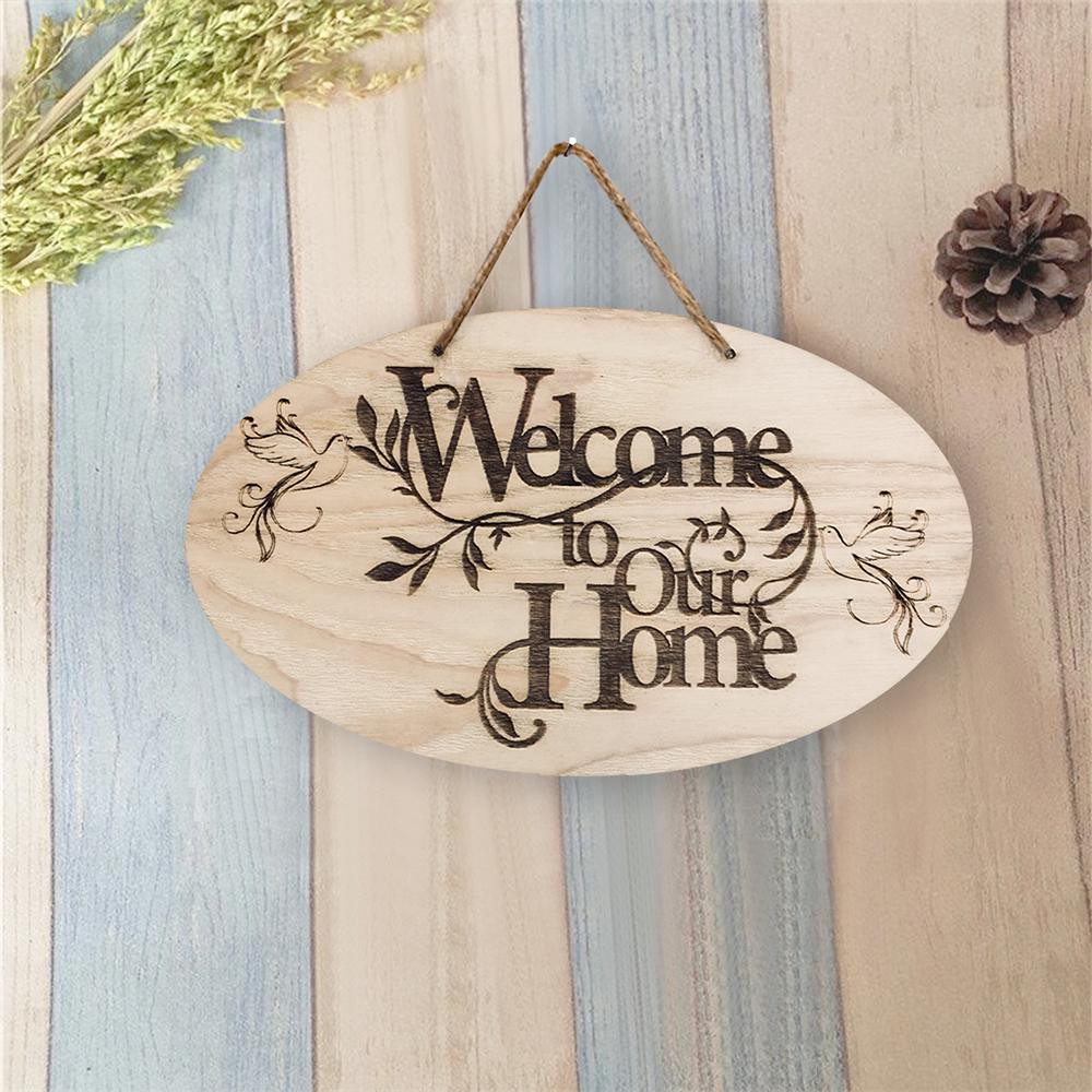 Bảng Gỗ Welcome ( mời vào ) Bàng gỗ DIY - Bảng khắc theo yêu cầu
